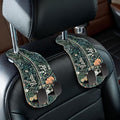 2PCS Car Hooks for Purses Bags, Weeds Floral Flowers Wildflowers Plants Seat Back Storage Headrest Holder Hanger PU Leather Double Backseat Organizer, Women Car Accessories Organization