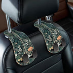 2PCS Car Hooks for Purses Bags, Weeds Floral Flowers Wildflowers Plants Seat Back Storage Headrest Holder Hanger PU Leather Double Backseat Organizer, Women Car Accessories Organization