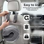 Purse Hook for Car Seat Headrest, Suede Car Purse Hook, Heavy Duty Car Hook Organizer for Handbags, Grocery Bags & Backpacks, Universal Car Hooks for SUV Truck Interior(Gray,2pcs)
