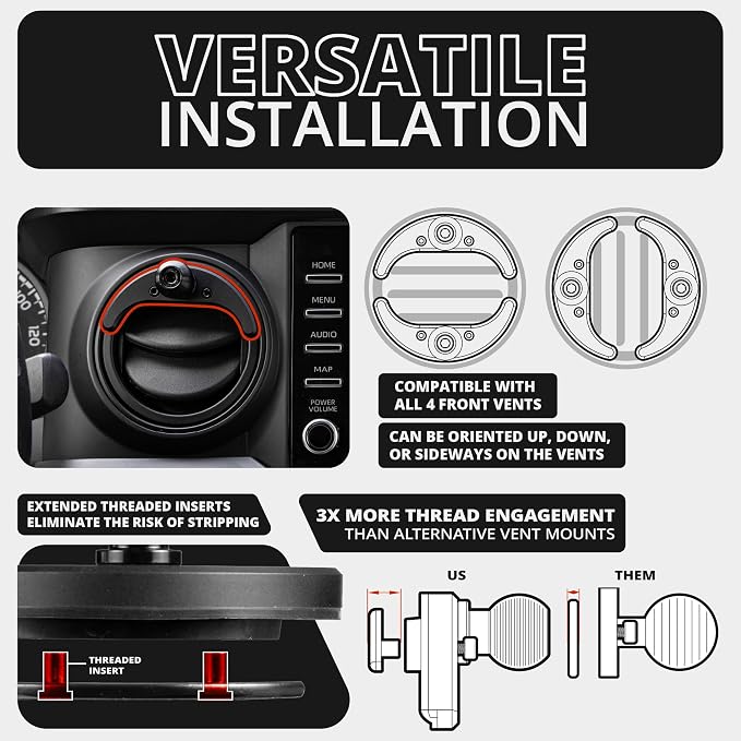 Tackform LINK Vent Phone Mount Compatible with 2016-2023 Toyota Tacoma and 2014-2021 Toyota Tundra | Aluminum | Zero Slip, Anti-Scratch | Universal Holder Compatible with iPhone, Galaxy, More | Purple