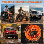 4 Tire Inflation Deflation System W/300PSI Digital Pressure Gauge | Fits up to 200" Wheelbase, Plastic Carry Box & Heavy Duty Hoses, Fits Truck, Car, Trailer, Motorcycle Offroad Vehicles,Orange