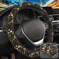 Mushrooms and Herbs Steering Wheel Cover with 2 Pcs Car Coasters Neoprene Steering Wheel Cover for Women Men Anti-Slip Breathable Car Accessories Universal 15 Inch Fit Auto Cars Trucks