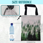 Car Trash Bag Foggy Forest Hanging Drawstring Car Organizer and Storage Bag with Adjustable Buckle Canvas Garbage Bin for Back Seat or Hanging Headrest Car Decor Road Trip Essentials