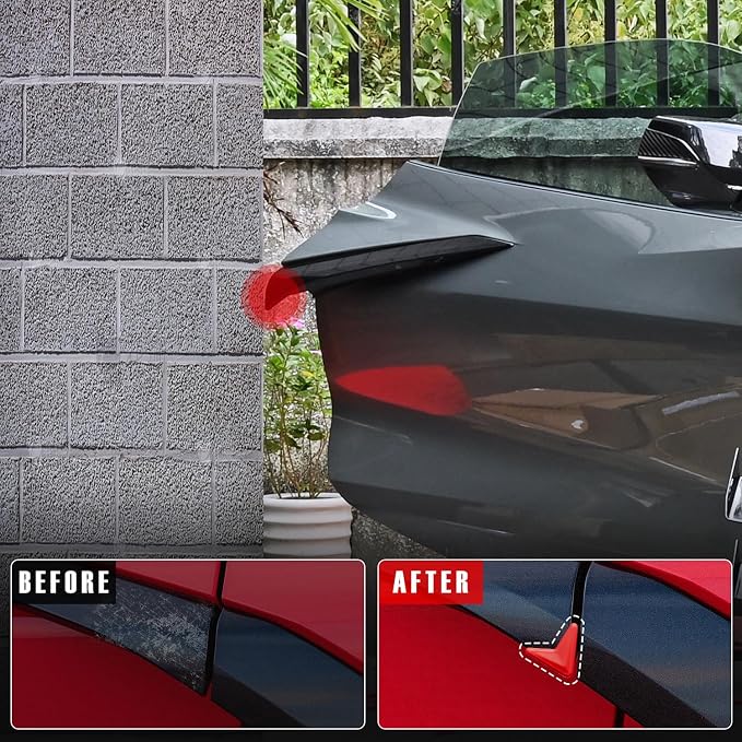 Car Door Edge Guards,Car Door Corner Protector Pads Compatible with Corvette C8 Stingray Z06 Z51 2020 2021 2022 2023 2024,Door Middle Protrusion,V-Shaped Anti-Collision,Red