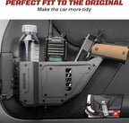 Metal Front Door Pocket Storage Box with Cup Holder Compatible with 2007-2017 Jeep Wrangler JK 2/4 Doors, Door Side Insert Organizer Box Interior Accessories - 2PCS
