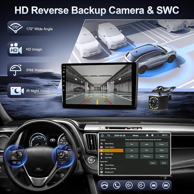 Linux Car Stereo for Toyota Corolla 2008-2012, 9Inch IPS Touchscreen for Corolla Car Radio with Carplay Android Auto Mirror Link FM EQ Backup Camera SWC (for Toyota Corolla 2008-2012)