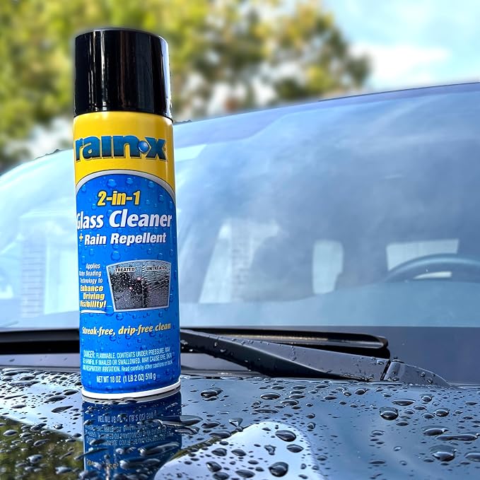 5080233 2-In-1 Glass Cleaner Plus Rain Repellent, 18 Ounce, BLUE