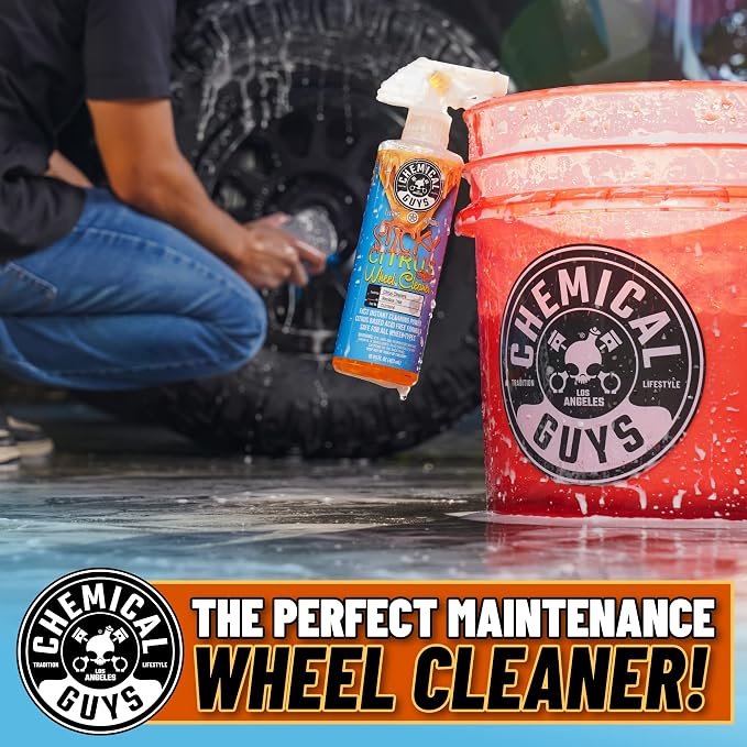 CLD105 Sticky Citrus Wheel Cleaner Gel, (Safe For All Wheel Types) Works on Cars, Trucks, SUVs, Motorcycles, RVs & More, 128 fl oz, (1 Gallon)