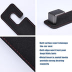 Car Seat Back Hook Universal Auto Storage Hanger Suede with Metal Car Seat Organizer for Handbag Purse Coat Umbrellas Grocery Bags 2 Pack Black