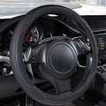 Colour Piping Leather Universal Fit Steering Wheel Cover,Perfectly fit for 14.5-15 inches for Various Vehicles Suvs,Vans,Trucks,Sedans,Cars(Black Multicolor)