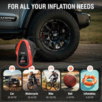 Tire Inflator Portable Air Compressor, Air Pump DC/AC for Car Tires 12V DC and Other Inflatables at Home 110V AC, Digital Electric Tire Pump with Pressure Gauge(Red)