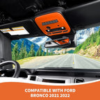 for Bronco Front Reading Light Panel Trim Cover Compatible with 2021-2025 Ford Bronco Interior Accessories 2-Door 4-Door, Orange (with AUX Switches)