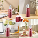 Car Tissue Holder, 4 Pack Car Cup Holder Facial Tissues with Travel Tissue Bag, Quick and Convenient Flower Combination Car Tissue Box(4 Canisters/200 Tissues) Red