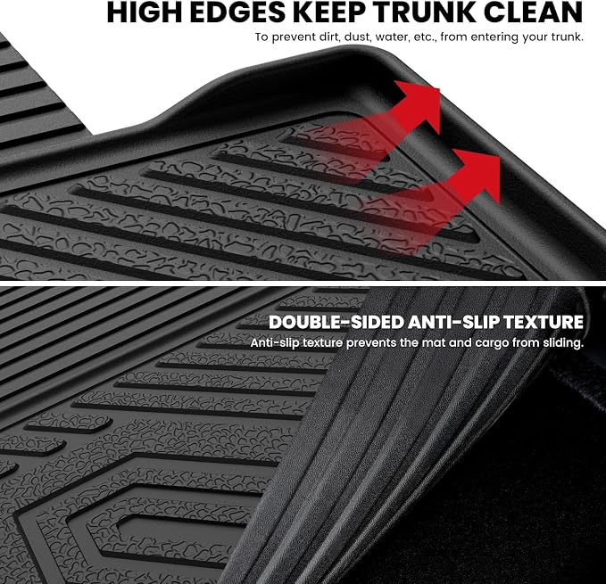 Cargo Mat & Backrest Mats for Kia Sorento 2026 2025 2024 2023 2022 2021, All Weather TPE Custom Fit Cargo Liners Trunk Mat & SeatBack Mats Accessories for Kia Sorento 2021-2026, Black