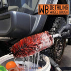 WB Premium Detailing Wheel Brush for All Vehicle Types – 17.7" Ultra-Soft and Scratch-Free Reusable Rim, Wheel, and Tire Brush for Deep Cleaning