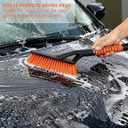 27" Aluminum Snow Brush and Ice Scraper 2-in-1 Detachable Winter Car Snow Tool with Non-Slip Foam Handle and Scratch-Free Bristles for Windshield and Window Cleaning, Orange