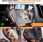 Back Seat Extender,Dog Seat Cover for Back Seat,Hard Bottom Car Seat Cover for Dogs,Dog Hammock for Car,Back Seat Pet Cover for Dogs（Grey,for Car/SUV/Small Truck）