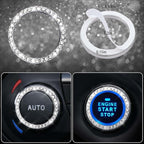 11 PCS Bling Diamond Car Mats Set for Women Girls, Sparkly Rhinestone Steering Wheel Cover, Waterproof Floor Mats Universal Fit for SUV,Vans,Sedans,Trucks Anti-Slip, Interior Sets Silver