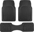 FlexTough LITE Rubber Car Mats Full Set - All Weather Floor Mats for Cars & SUVs - Automotive Waterproof Black Car Floor Mats for Cars Interior Accessories Universal Trim-to-Fit