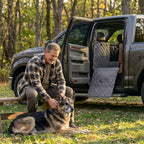 Truck Seat Cover for Dogs with Flip-Up Rear Seats 100% Waterproof Heavy Duty Pet Floor Hammock with Mesh Visual Window Senior Dog Friendly & Nonslip Fits Ford F150,F250 RAM 1500,Silverado