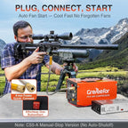 PCP Air Compressor, 4500 PSI / 30 MPa, Dual Power Car 12V DC or Home 110V/220V AC, Retractable Handle, Water/Oil-Free for Paintball/PCP Rifle/HPA Tank, Manual Stop, 250W, Orange