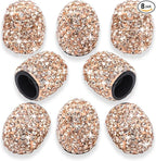 8PCS Bling Crystal Diamond Tire Stem Valve Caps, Dustproof Car Wheel Tire Valve Caps Universal Tire Valve Stem Covers for Cars, SUV, Trucks, Bikes, Motorcycles, Bicycles (Rose Gold)