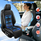 Cooling Car Seat Cover: 2-in-1 Car Seat Cushion with Massage & Ventilation, 12V/24V Universal Fit for Car/Truck/SUV, Intensity, Breathable & Comfortable (Black)