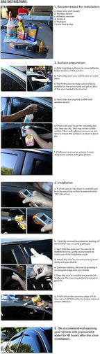 4Pcs Tape-On Window Vent Visor Deflector Rain Guard Compatible with 2001-2006 Santa Fe, Acrylic