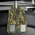 Camouflage Car Headrest Purse Hanger Camo Hunting Forest 1 Pack Bag Purse Holder for Car Premium Leather Double Metal Hook for Handbags, Grocery Bags and Phones