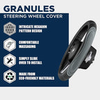 Car Steering Wheel Cover - Microfiber Leather Steering Wheel Wrap Sports 14.5-15 Inch Steering Wheel Cover Non-Slip for Men Women Grey Color