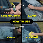 91411-6PK Glass Stripper Water Spot Remover Kit – Cerium Oxide Based Auto Glass Polish for Windshields, Hard Water Spots, Road Films & Old Coatings – 4 Fl Oz (Pack of 6)