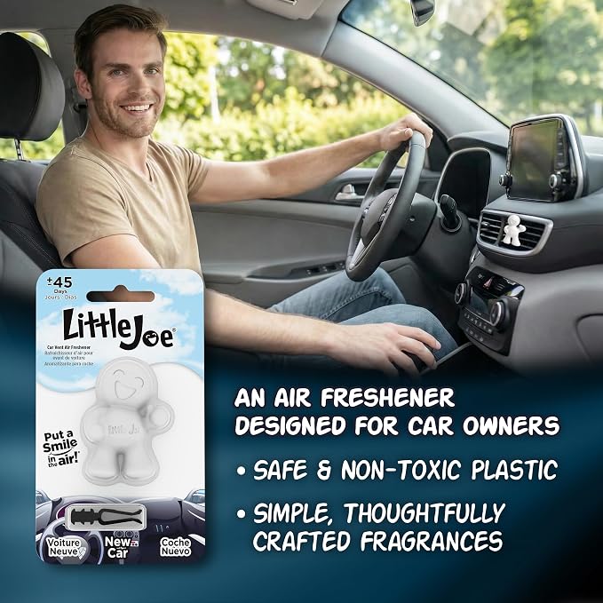 Little Joe 96401 New Car Scent Car Air Freshener Vent Clip, Fights Odors for up to 45 Days, Long-Lasting Freshness, Cute Car Odor Eliminator, Pack of 1