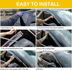 94827 Tape-On Dark Tinted Side Window Visor Deflectors Vent Rain Guards Designed for Nissan Rogue S SV SL 2014 2015 2016 2017 2018 2019 2020