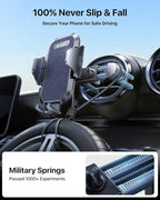 Universal Car Phone Holder [Round Vent Friendly] Phone Mount for Car Circle Vent, Sturdy Clip 360° Rotation Cell Phone Car Holder Mount for Ford Mercedes Benz Toyota fit iPhone Samsung Blue