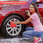 Microfiber Cleaning Cloth, 150 Pack Cleaning Rags Microfiber Towel Bulk Absorbent Lint-Free WashCloths, All-Purpose Towels for Cars, Shop, Automotive, Garage, Home Kitchen 11.5"*11.5", Red