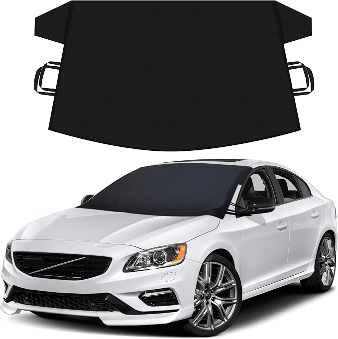 Windshield Cover for Ice and Snow | Oxford Fabric Windshield Cover for SUV, Sedan, Coupe & Hatchback | Protection from Snow, Ice & Frost | Winter Car Accessories