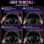 Racing Flag Steering Wheel Cover for Women Men Neoprene Breathable Black and White Checkered Flag Wheel Cover Protector Anti-Slip Car Accessories Universal 15 Inch Fit for Cars Trucks Vehicles