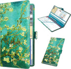 Car Registration and Insurance Holder, Vehicle Glove Box Organizer Cool Car Accessories, Car Document Holder for Cards and Driver License, Almond Blossom