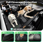 Heavy-Duty Dog Car Seat Cover, Flat Solid Back Seat Extender for Multi Large Dogs, Hard Bottom Supports 450 lb, Waterproof Scratchproof Hammock Protector, Standard for Cars, SUV, Trucks, Matte