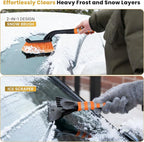 27” Snow Brush and Ice Scraper for Car Windshield – Heavy Duty Snow Remover for Cars, SUVs & Trucks | Soft Non-Scratch Bristles | Detachable ABS Ice Scraper | Winter Windshield Cleaning Tool