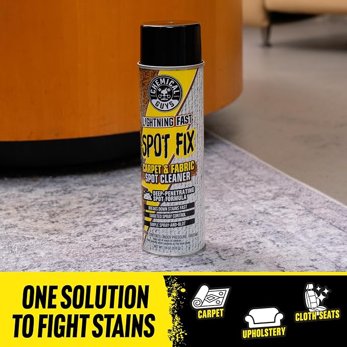 Lightning Fast Carpet Spot Cleaner 18 oz Aerosol, Fabric Stain Extractor For Car Carpets, Seats, Floor Mats And Upholstery With Precision Spray Application