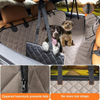 Dog Car Seat Cover for Pets 100% Waterproof Seat Cover Hammock 600D Heavy Duty Scratch Proof Nonslip Durable Soft Back Seat Covers for Full Size Trucks