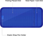 Handicap Placard Holder for Auto, Disabled Parking Permit Sign Protector for Car Sun Visor with Note Paper Slot, Pen Holder and Elastic Strap - Blue