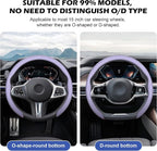 Frani Nappa Leather Steering Wheel Cover,Universal Fit 15 Inch-Premium Non-Slip Breathable Comfort Grip for Cars Trucks SUVs,Anti-Slip Durable Interior Upgrade Light Purple