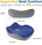 Car Seat Cushion for Driving, Car Seat Pillow for Short Drivers | Ergonomic Memory Foam Seat Cushion for Pain Relief, Adult Booster Seat for Car, Butt Cushion for Car, Truck, Blue&Gray