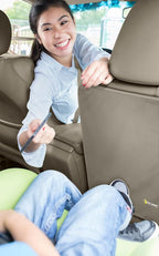 Luxury Clean-Edge Kick Mat - Seat Back Protector and Seat Cover with Invisible Strap and Stiff Edging (1 Mat)