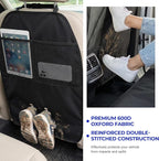 2 PCS Kick Mat Back Seat Protector, Anti-Mud Auto Seat Back Protective Cover with 2 Storage Pockets, Waterproof Backseat Kick Mats for Cars Trucks SUVs, Car Accessories