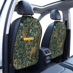 William Morris Greenery Forest Animals Pheasant Fox Blue Green Floral Car Seat Back Kick Protectors Kick Mats With Storage Pockets For Vehicles To Protect From Dirt Mud Scratches 2 Pack