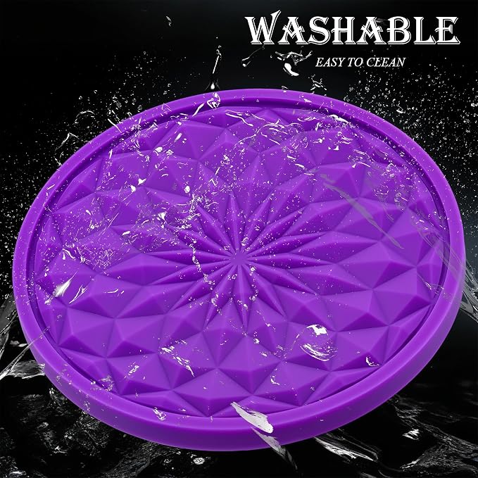 2 Pack Silicone Car Cup Holder Coaster – 2.75 Inch Non-Slip Drink Mat, Universal Fit for Most Vehicles – Cute & Functional Auto Accessories (Purple)