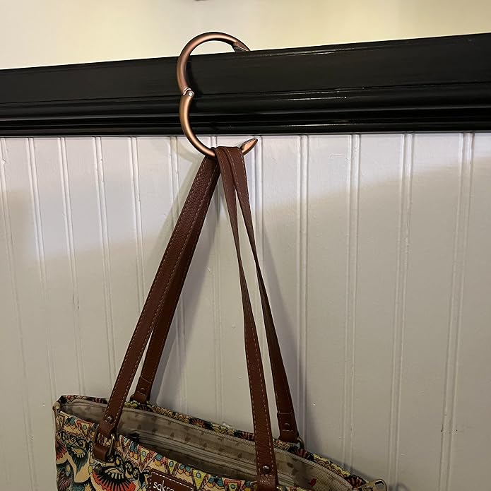 Bag Hanger Collection, The Ring that Opens into a Hook, Auto Closes | Holds 15 kg, Needs only 10mm to Hang a Hand Bag, Easy to Use with One Hand, The Instant Bag Hanger, 3 yr Warranty